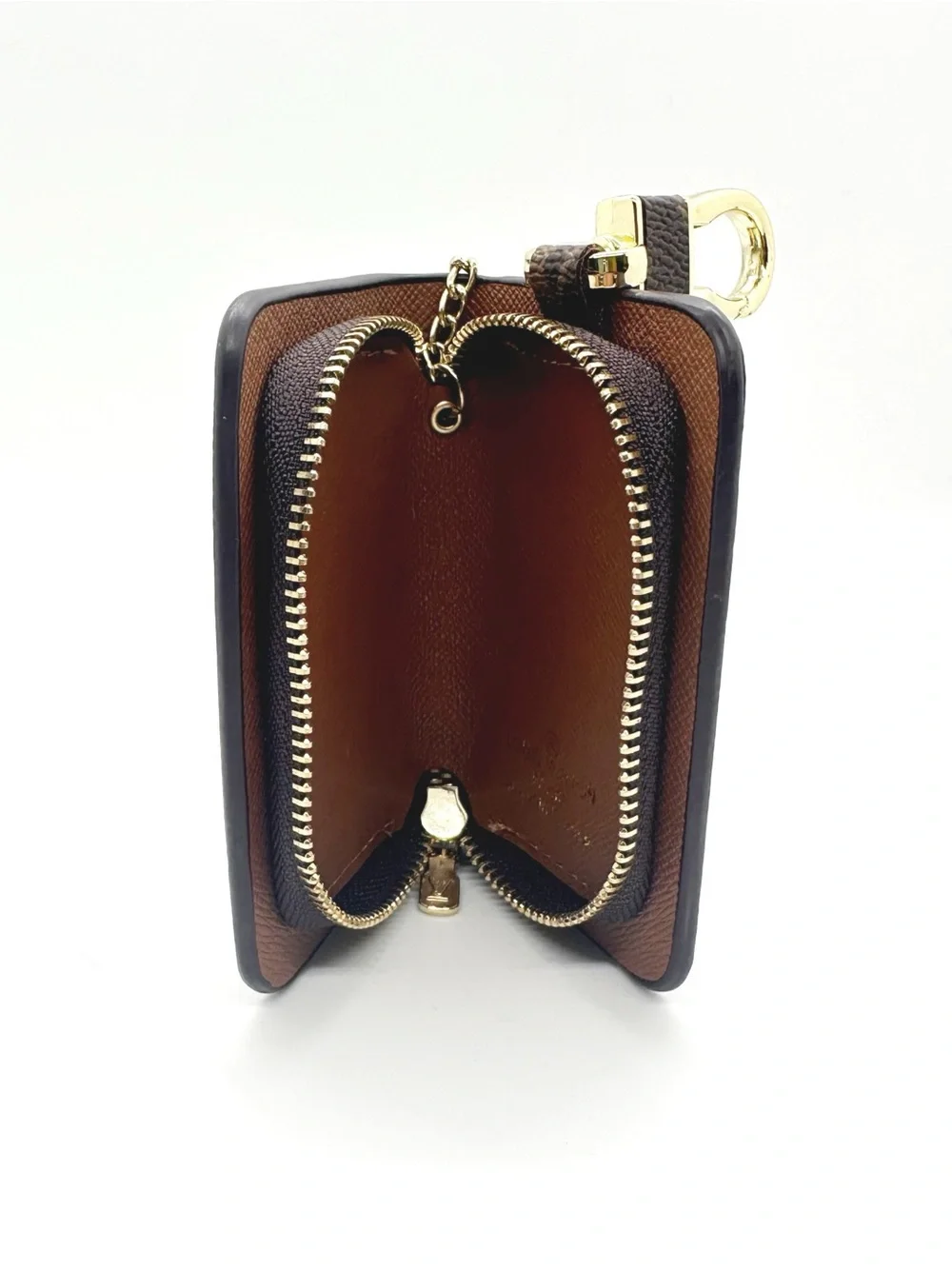 Louis Vuitton Monogram Brown and Gold Clip Key Holder Case